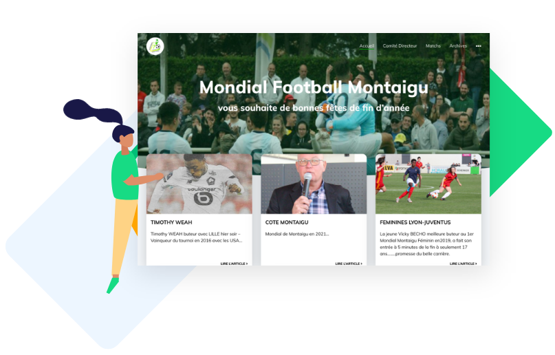 Le Mondial de Football de Montaigu a créé son site internet avec Score'n'co